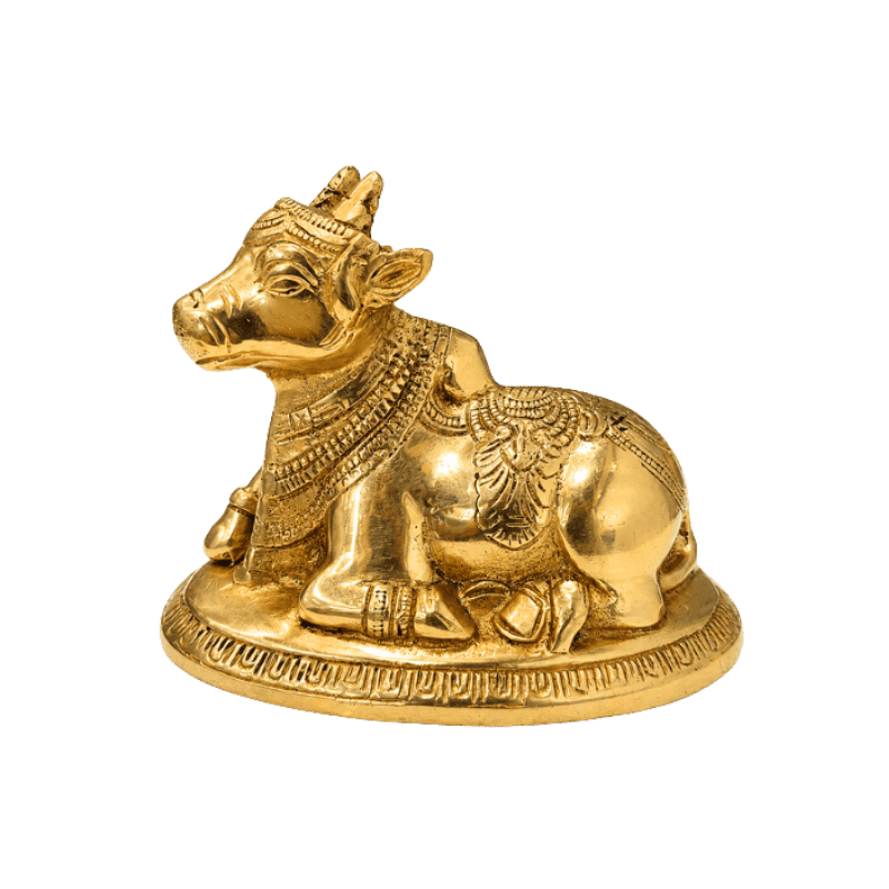 Brass Nandi Statue : Weight- 920g-Global Food Hub