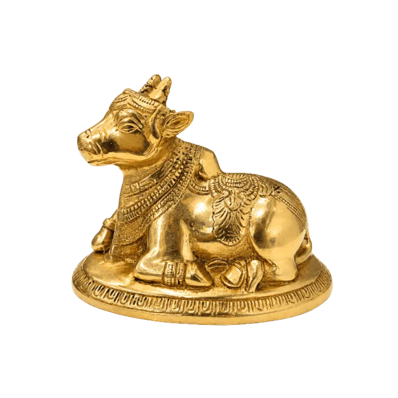Brass Nandi Statue : Weight- 920g-Global Food Hub