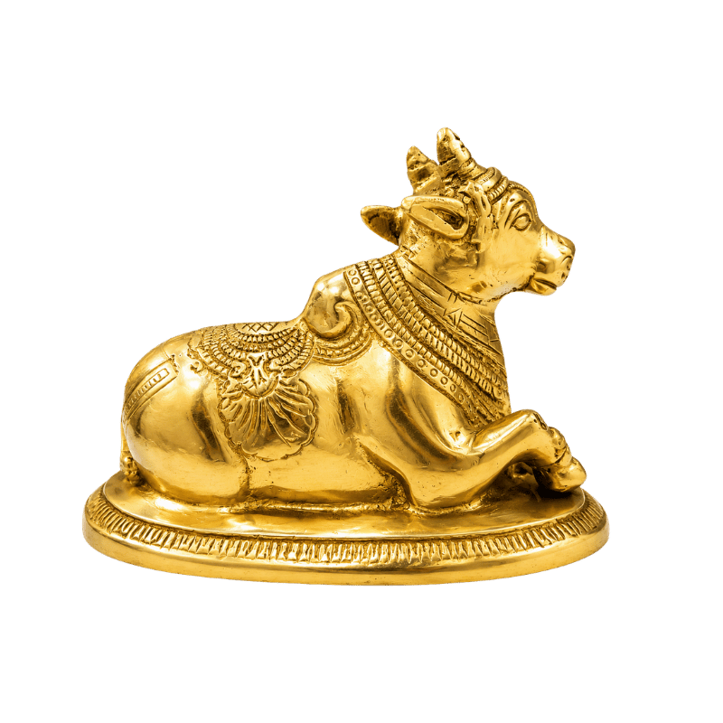 Brass Nandi Statue : Weight- 920g-Global Food Hub