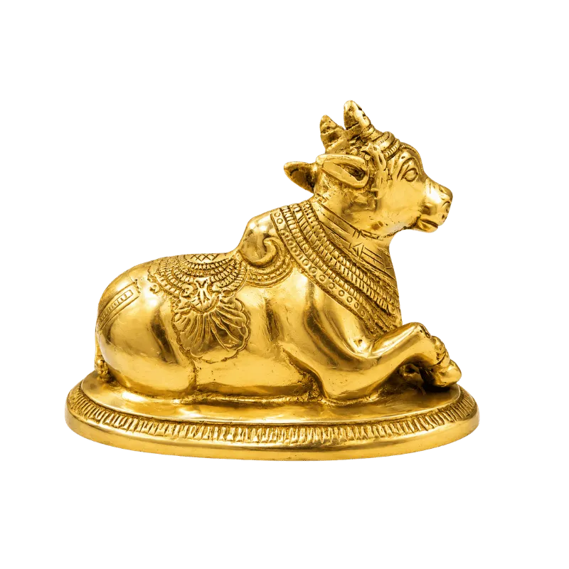 Brass Nandi Statue : Weight- 920g-Global Food Hub
