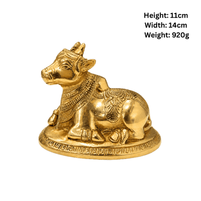 Brass Nandi Statue : Weight- 920g-Global Food Hub