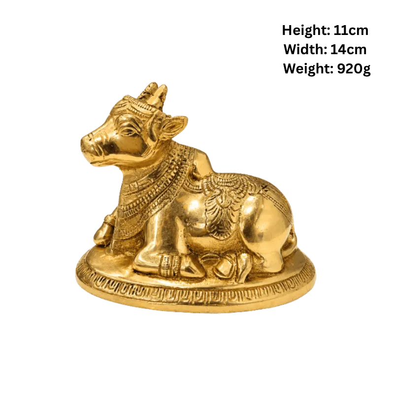 Brass Nandi Statue : Weight- 920g-Global Food Hub