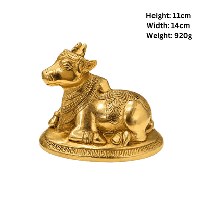 Brass Nandi Statue : Weight- 920g-Global Food Hub