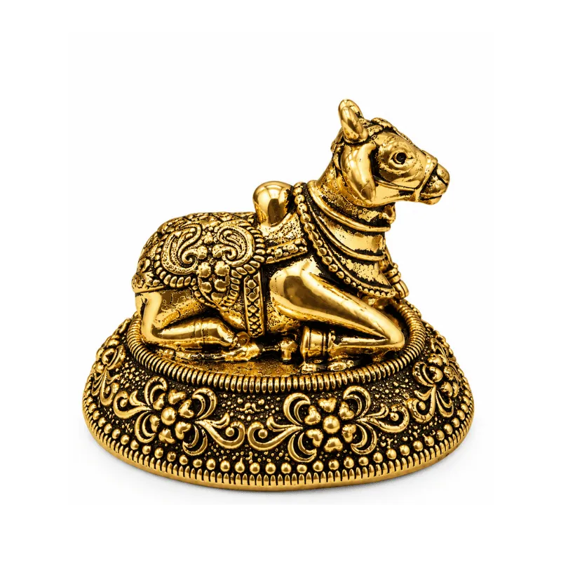 Brass Nandi XS Miniature-Statue-Global Food Hub
