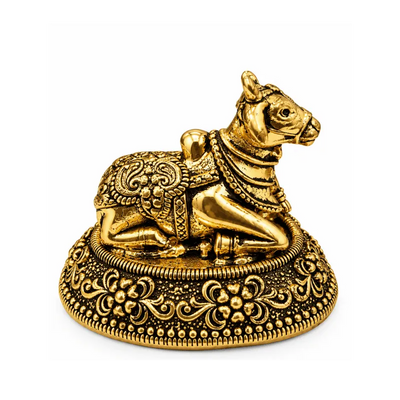 Brass Nandi XS Miniature-Statue-Global Food Hub