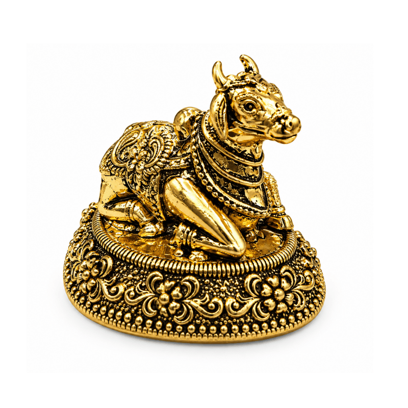 Brass Nandi XS Miniature-Statue-Global Food Hub