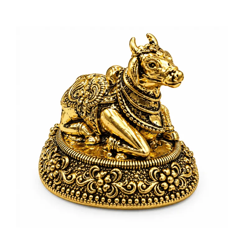 Brass Nandi XS Miniature-Statue-Global Food Hub