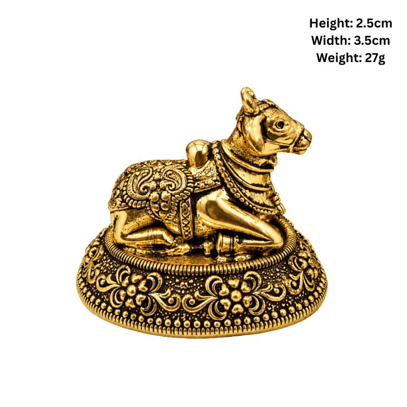 Brass Nandi XS Miniature-Statue-Global Food Hub
