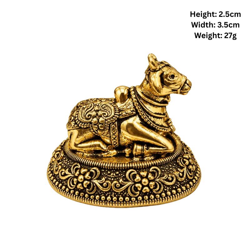 Brass Nandi XS Miniature-Statue-Global Food Hub