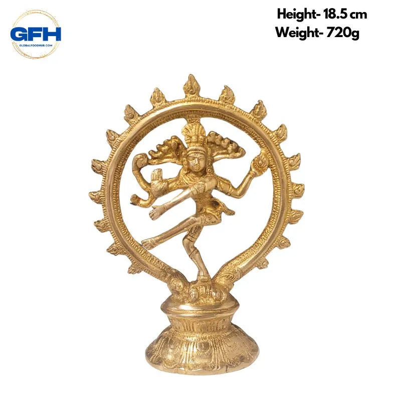 Brass Nataraj Statue -18.5 cm-Global Food Hub