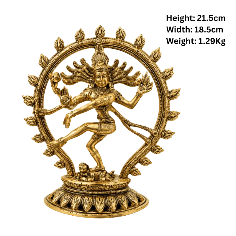 Brass Natarajan Statue : Weight- 1.29Kg-Global Food Hub