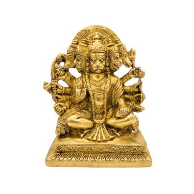 Brass Panchmukhi Hanuman- 1.7kg (square)-Global Food Hub