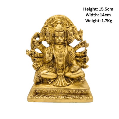 Brass Panchmukhi Hanuman- 1.7kg (square)-Global Food Hub