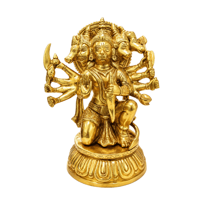 Brass Panchmukhi Hanuman - 4.3kg-Global Food Hub