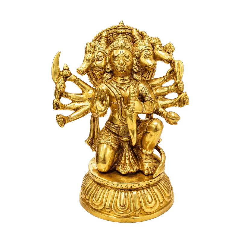 Brass Panchmukhi Hanuman - 4.3kg-Global Food Hub