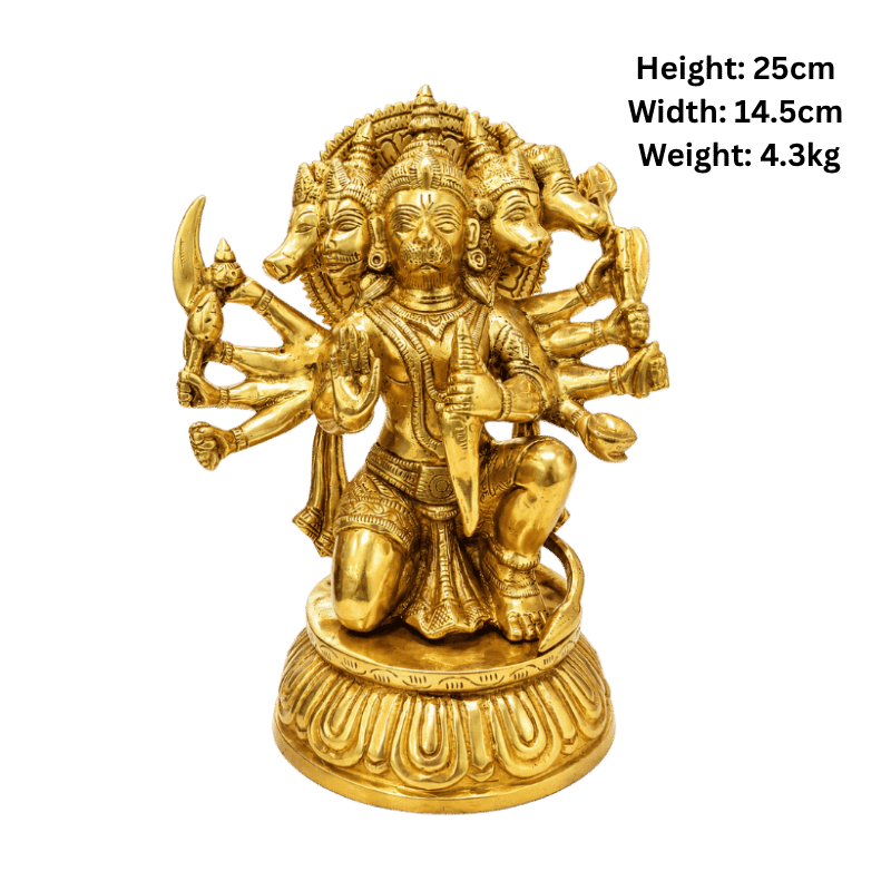 Brass Panchmukhi Hanuman - 4.3kg-Global Food Hub