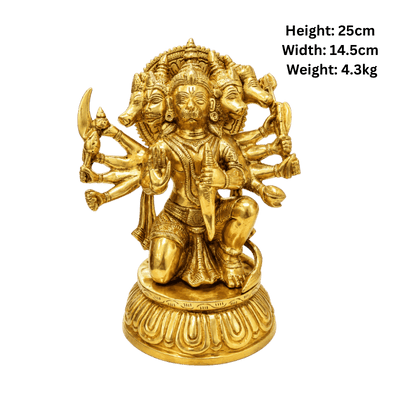 Brass Panchmukhi Hanuman - 4.3kg-Global Food Hub