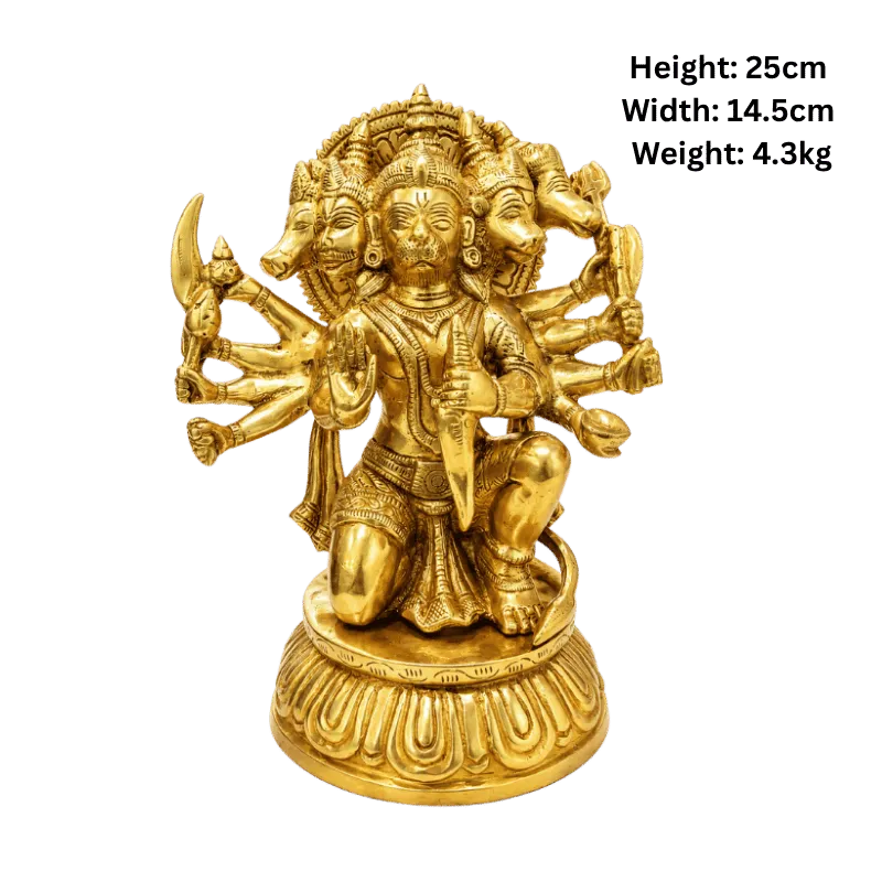 Brass Panchmukhi Hanuman - 4.3kg-Global Food Hub