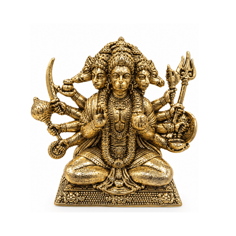 Brass Panchmukhi Hanuman L Statue-Global Food Hub