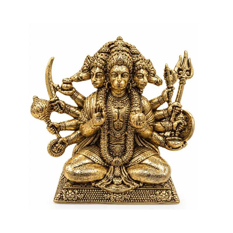 Brass Panchmukhi Hanuman L Statue-Global Food Hub