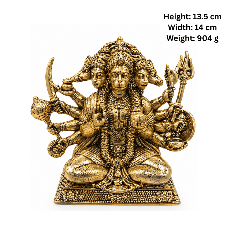 Brass Panchmukhi Hanuman L Statue-Global Food Hub