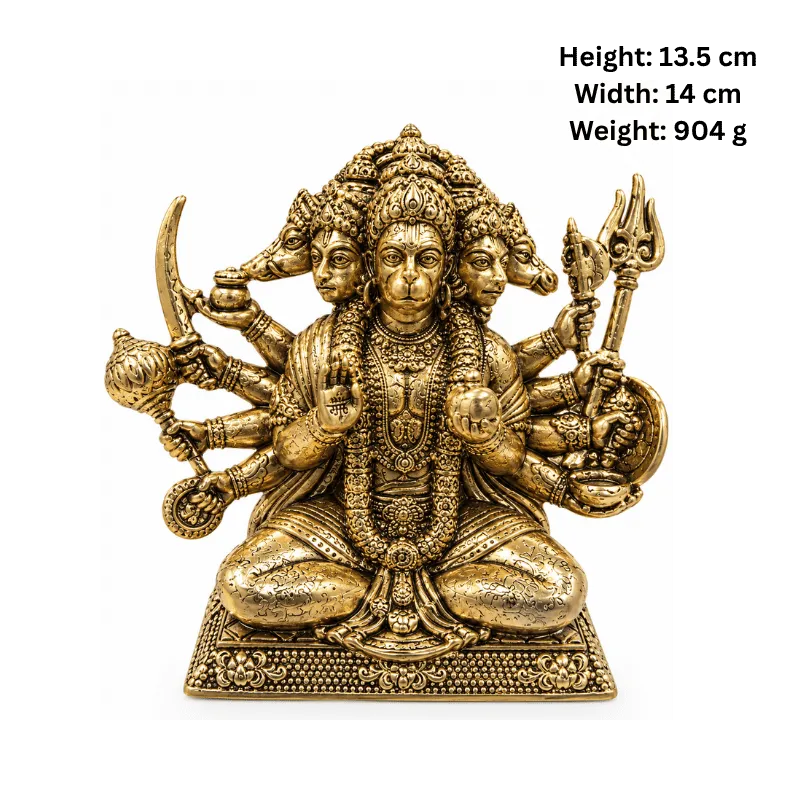 Brass Panchmukhi Hanuman L Statue-Global Food Hub