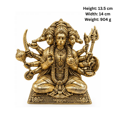 Brass Panchmukhi Hanuman L Statue-Global Food Hub