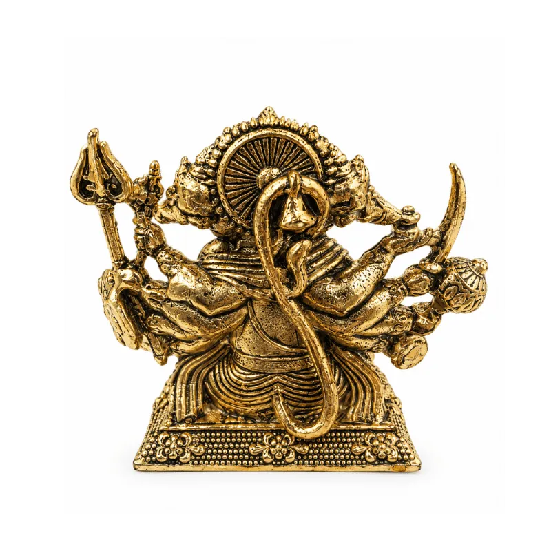 Brass Panchmukhi Hanuman XS Miniature Statue-Global Food Hub
