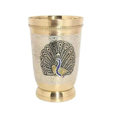 Brass Peacock Fancy Glass-Global Food Hub