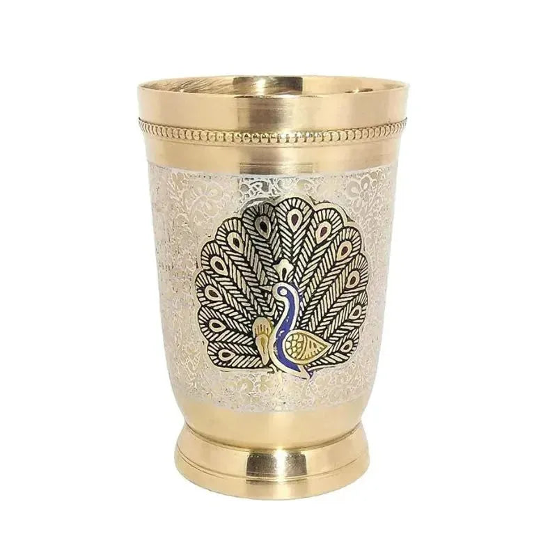 Brass Peacock Fancy Glass-Global Food Hub