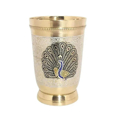 Brass Peacock Fancy Glass-Global Food Hub