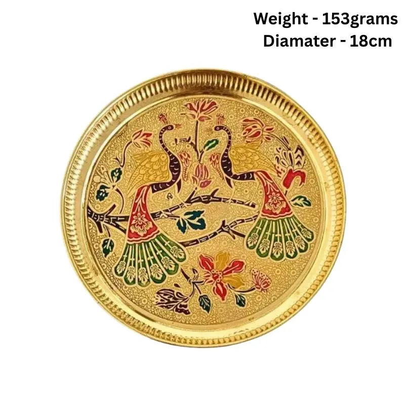Brass Pooja Thali Small-Global Food Hub