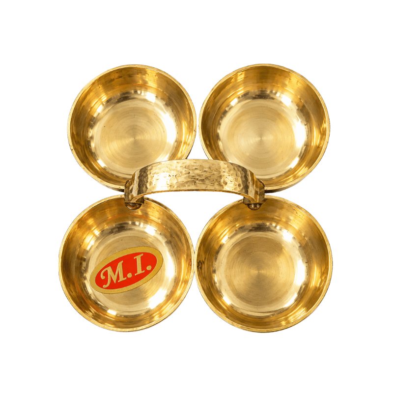 Brass Prasad and Kumkum Bowl : 8x8 cm-Global Food Hub