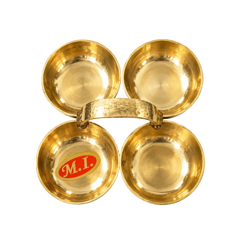 Brass Prasad and Kumkum Bowl : 8x8 cm-Global Food Hub