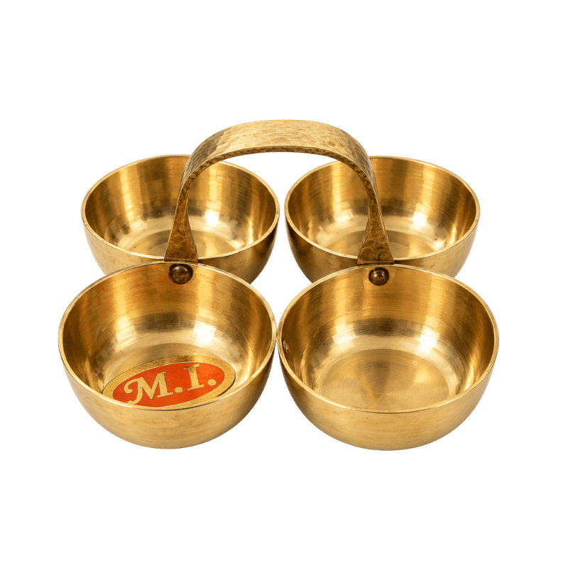 Brass Prasad and Kumkum Bowl : 8x8 cm-Global Food Hub