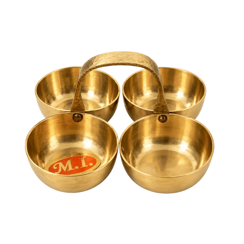 Brass Prasad and Kumkum Bowl : 8x8 cm-Global Food Hub