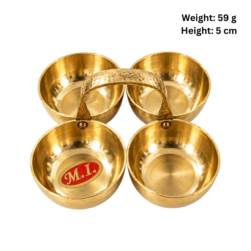Brass Prasad and Kumkum Bowl : 8x8 cm-Global Food Hub
