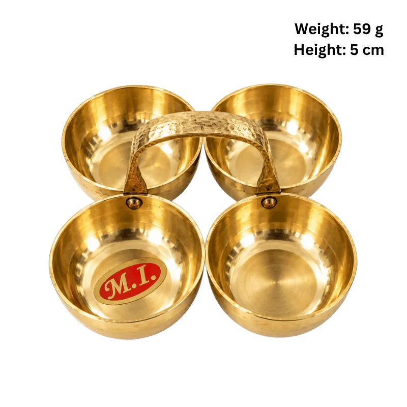 Brass Prasad and Kumkum Bowl : 8x8 cm-Global Food Hub