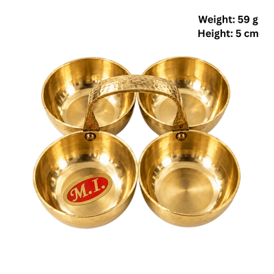 Brass Prasad and Kumkum Bowl : 8x8 cm-Global Food Hub