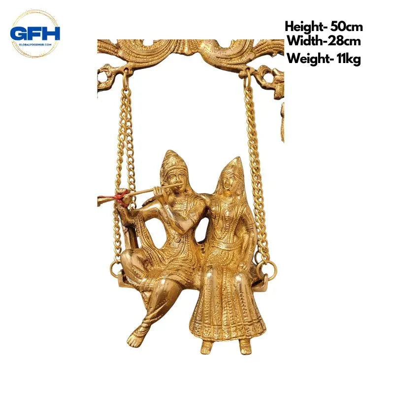 Brass Radha Krishna Jhula/ Swing With Uruli-Global Food Hub