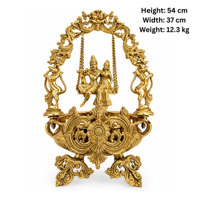 Brass Radha Krishna Jhula/ Swing With Uruli-Global Food Hub