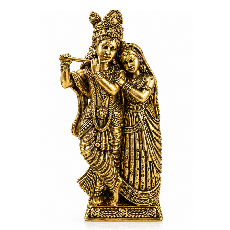 Brass Radha Krishna L Statue-Global Food Hub