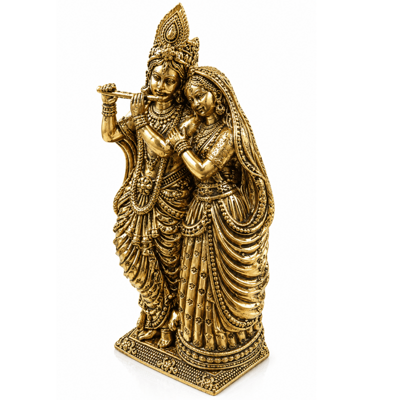 Brass Radha Krishna L Statue-Global Food Hub