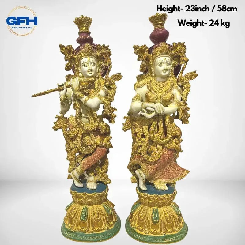 Brass Radha Krishna Pair-Global Food Hub