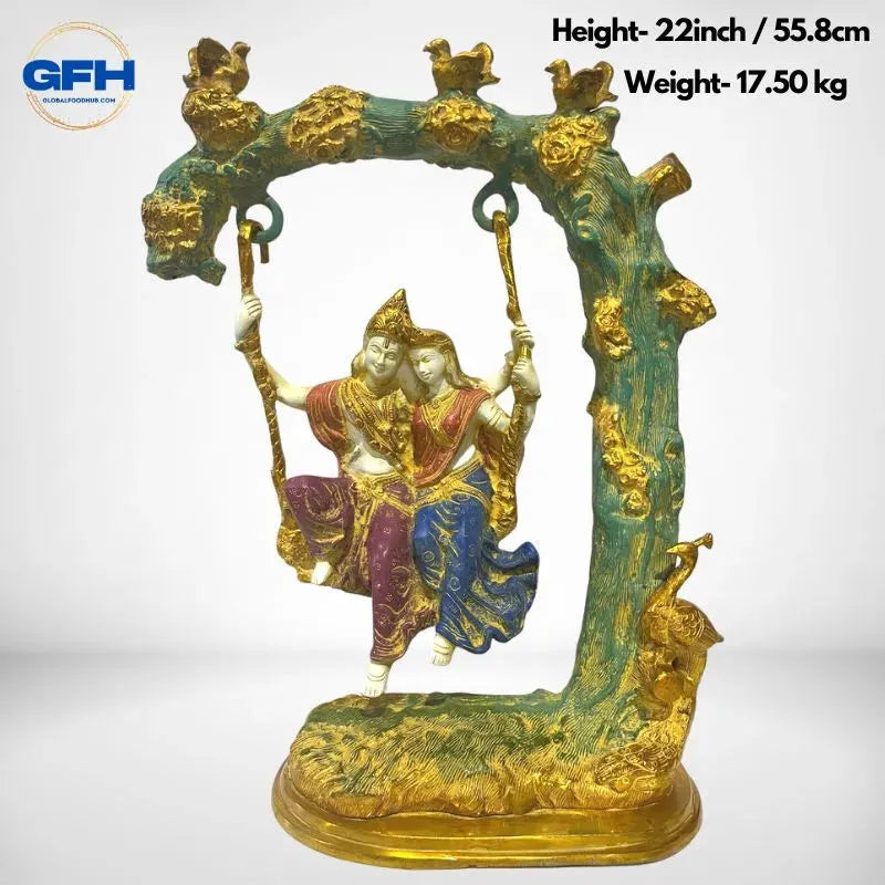 Brass Radha Krishna Radha Krishna Jhula/ Swing multi color-Global Food Hub