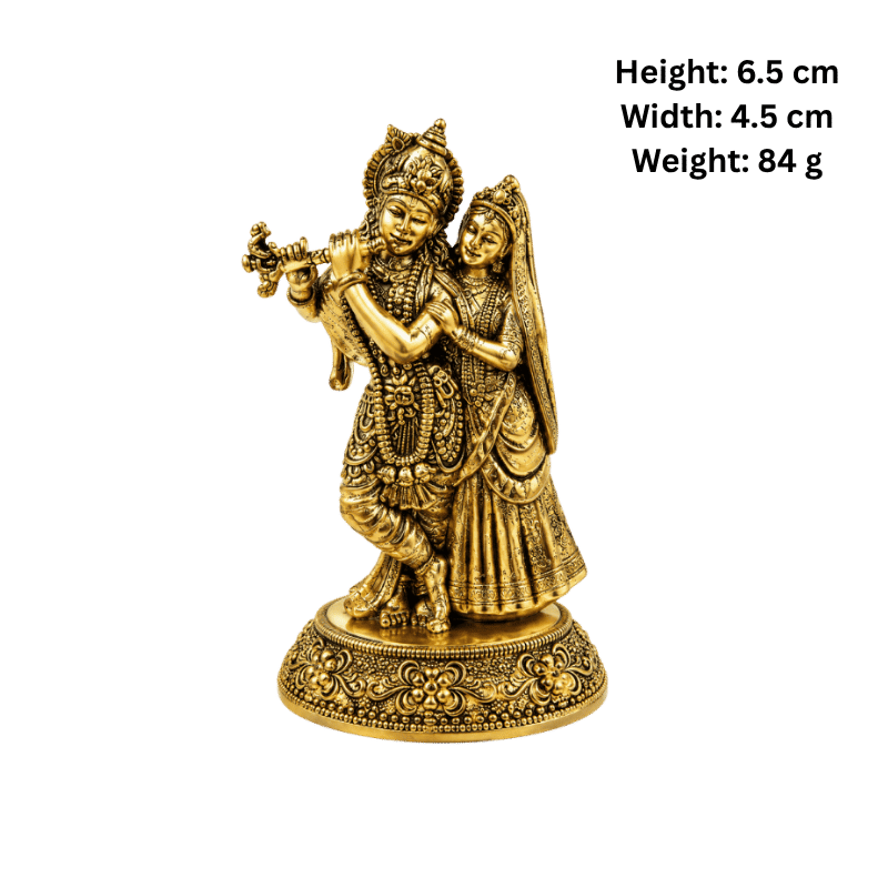 Brass Radha Krishna S Miniature-Statue-Global Food Hub
