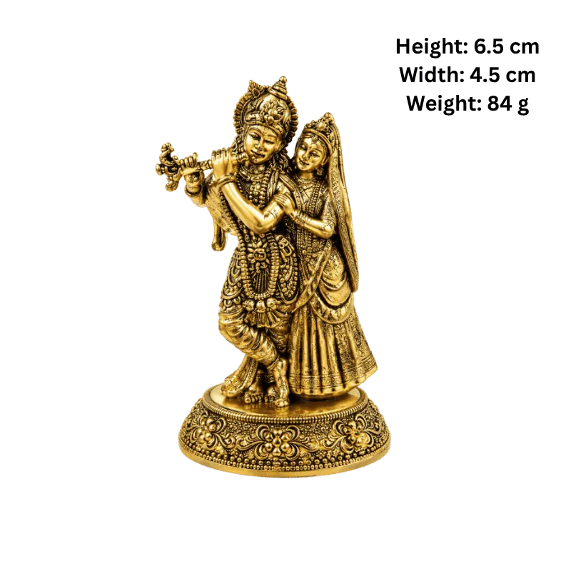 Brass Radha Krishna S Miniature-Statue-Global Food Hub