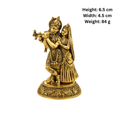 Brass Radha Krishna S Miniature-Statue-Global Food Hub