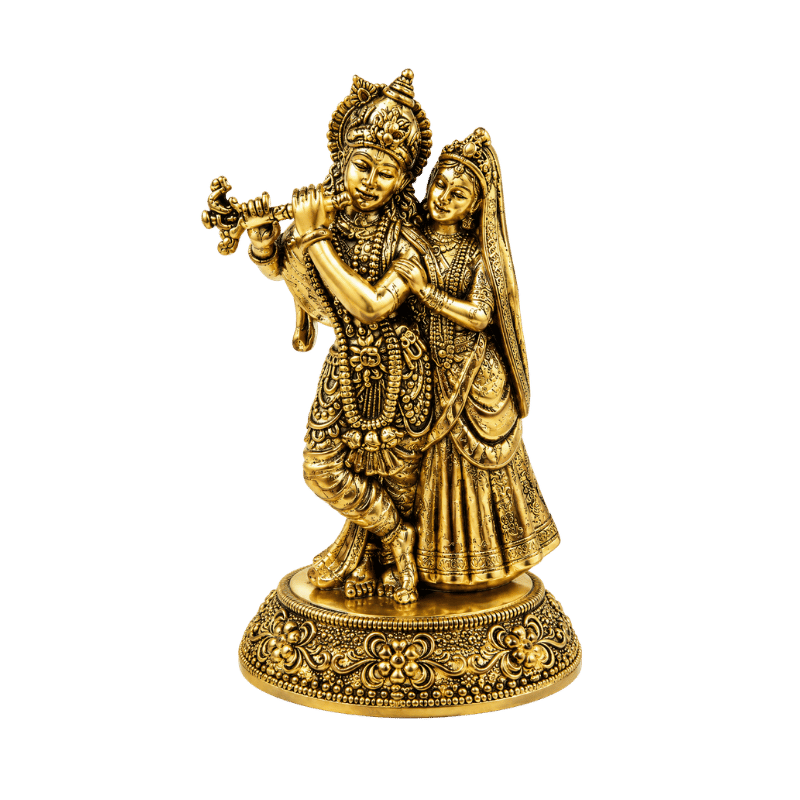 Brass Radha Krishna XS Miniature-Statue-Global Food Hub