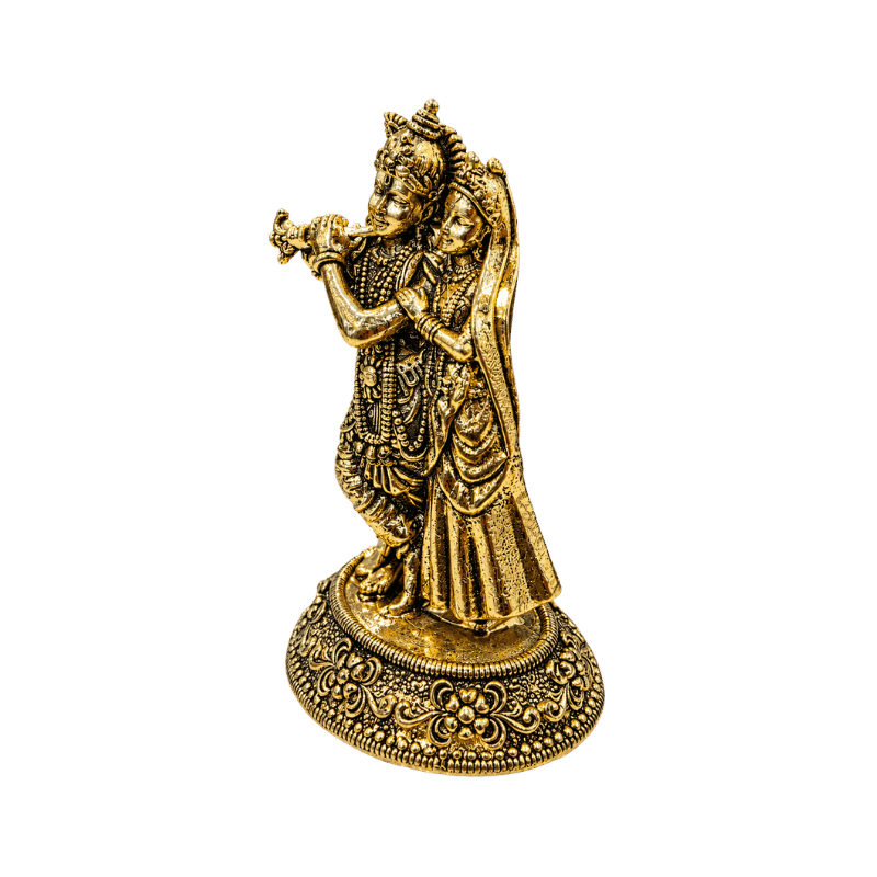 Brass Radha Krishna XS Miniature-Statue-Global Food Hub